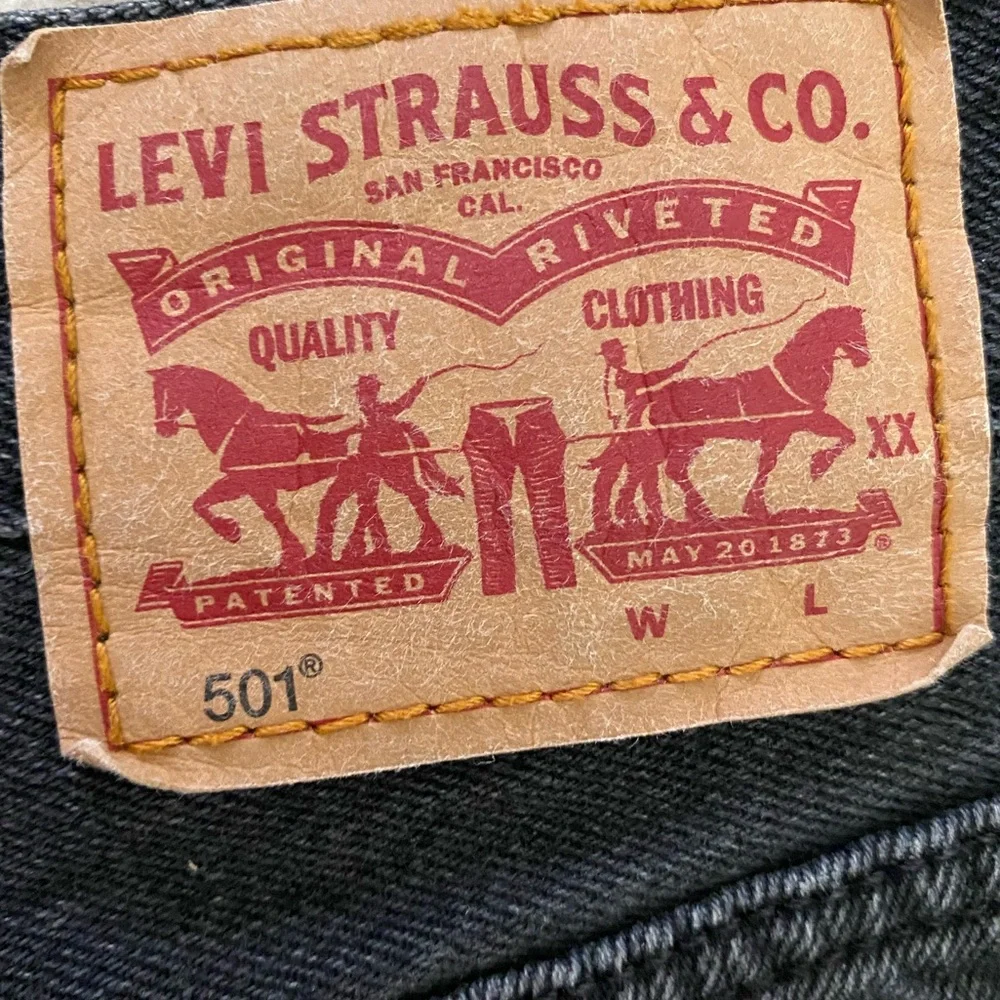 Levi's 501 Original Fit High-Rise Women's Jean Shorts Black Button Fly Size 28